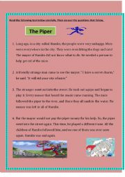 English Worksheet: 6th form exam (The Piper)