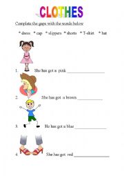 English Worksheet: clothes