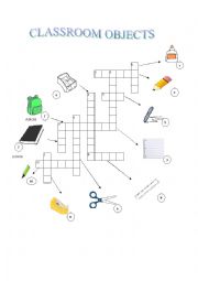 Classroom Objects- Crossword Puzzle