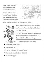 English Worksheet: The Three Little Pigs Chapter 7