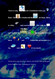 English Worksheet: My house - pictures instead words