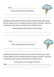 Write the Missing Topic Sentence/Main Idea