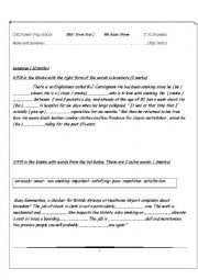 English Worksheet: mid term test 2 9th form Tunisian schools