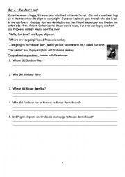 sun bears nest worksheets