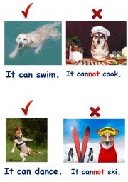 English Worksheet: Dogs  can / cant 1