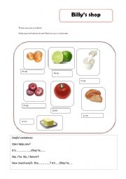 English Worksheet: Role play. shopping at the grocery/ green grocers. PART 1 (Im preparing more)