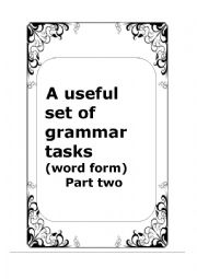 English Worksheet: A useful booklet of grammar tasks part 2