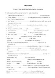 English Worksheet: pres. perfect continuous