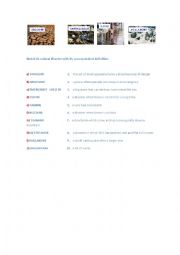 English Worksheet: NATURAL DISASTERS MATCHING EXERCISE