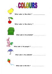 English Worksheet: Colours