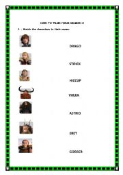 English Worksheet: How to train your dragon 2