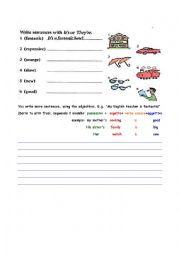 English Worksheet: possessives family simple questions