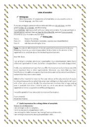 English Worksheet: Letter of complaint