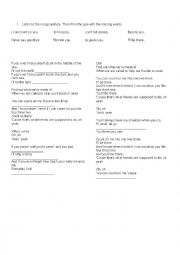 English Worksheet: count on me. listening worksheet