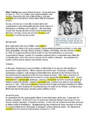 English Worksheet: Alan Turing and the Enigma