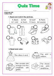 English Worksheet: Clothes