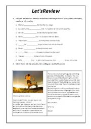 English Worksheet: Lets Review