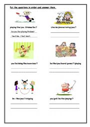 English Worksheet: I like doing