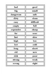 English Worksheet: Opposite adjectives 