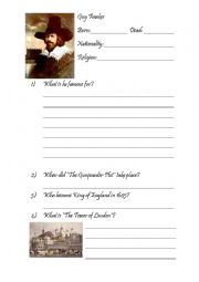 English Worksheet: Guy Fawkes 