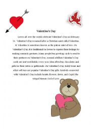 English Worksheet: Valentines Day