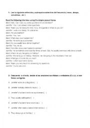 English Worksheet: adverbs of frequency (interview)