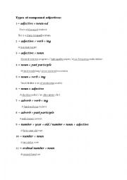 English Worksheet: Compound Adjectives-Types