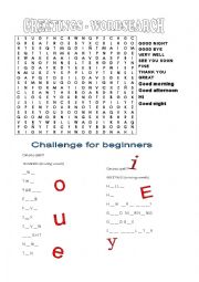 greetings word search