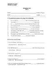 English Worksheet: Grammar Quiz