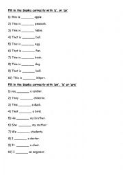 English Worksheet: Fill in the blanks correctly with...