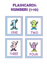 English Worksheet: Numbers flashcards