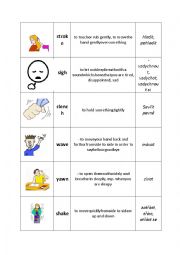 English Worksheet: Body language MEMORY GAME (+CZ)