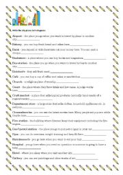 English Worksheet: City vocabulary
