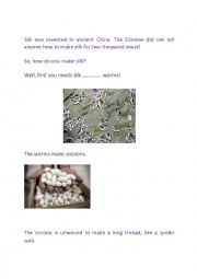 English Worksheet: Reading jigsaw - Making silk in Ancient China 