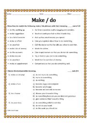 English Worksheet: Make or Do