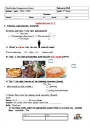 English Worksheet: 7 th form test n 2 