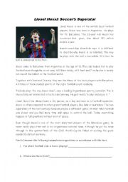 English Worksheet: Lionel Messi 