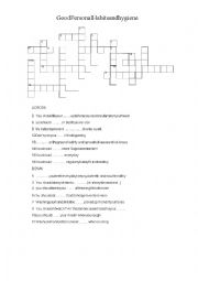 Hygiene crossword with key