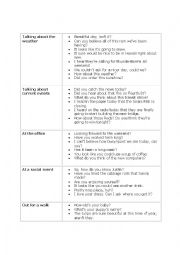 English Worksheet: Conversation Starters