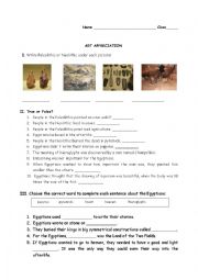 English Worksheet: Art Appreciation Paleolithic and Neolithic