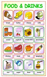 English Worksheet: Food and Drinks:pictionary_1