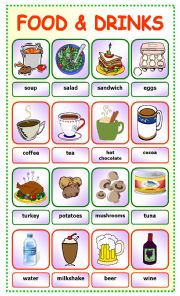 English Worksheet: Food and Drinks:pictionary_2