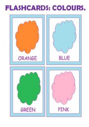 English Worksheet: Flashcards (colours)