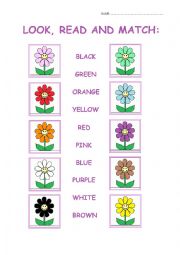 English Worksheet: Matching colours.
