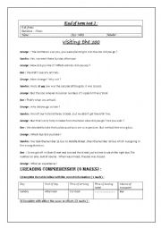 English Worksheet: end of term test n 2