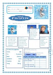 English Worksheet: Movie Frozen
