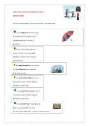 English Worksheet: SOME USEFUL TIPS FOR TRAVELLERS TO THE UK