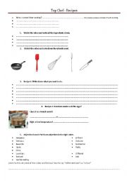 English Worksheet: Recipes 2