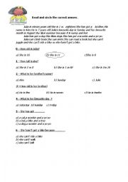 English Worksheet: reading for fun