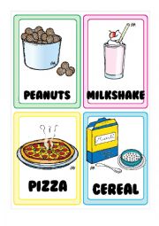 English Worksheet: Food FLASHCARDS 3-5